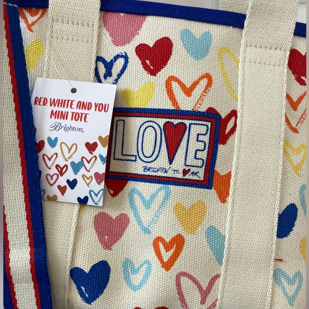 Brighton ~ Red, White & You Mini Tote with hearts! NWT